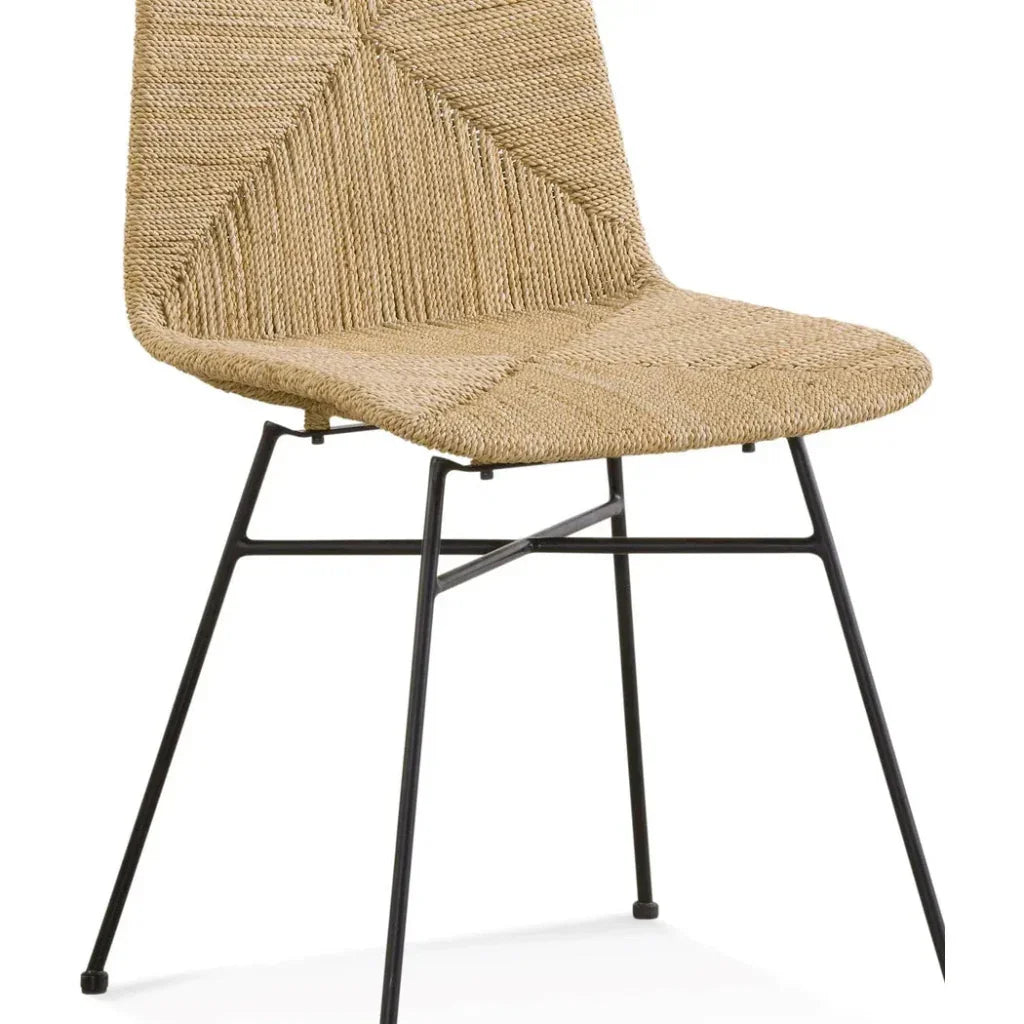 Mandao Metal & Seagrass Brown Armless Chair - LOOMLAN - Bassett Mirror - Accent Chairs