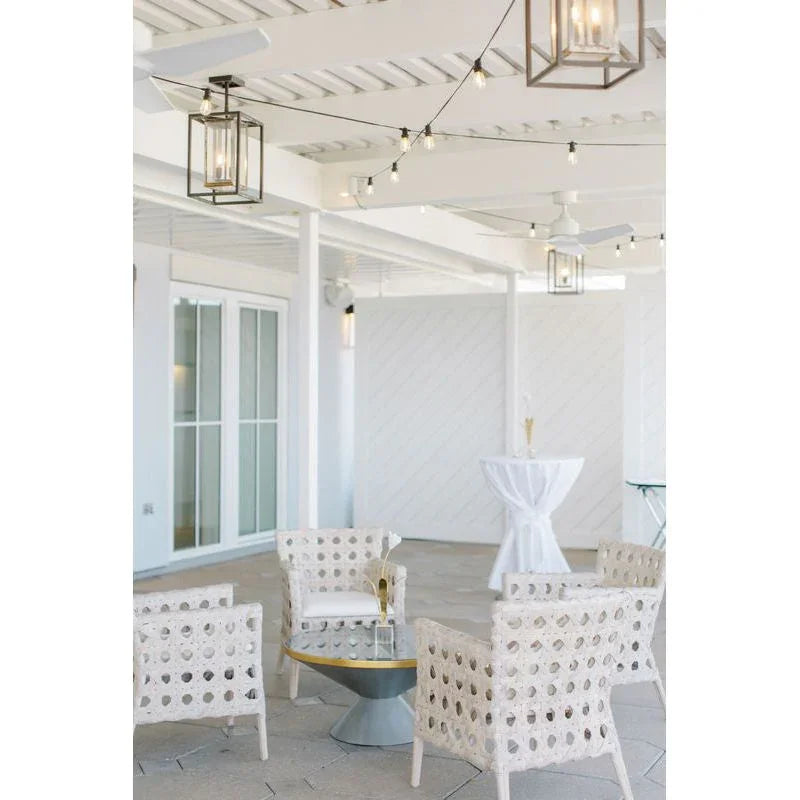 Mandaue Whitewash Rattan Frame Outdoor Bistro Chair-Outdoor Accent Chairs-Wildwood-LOOMLAN