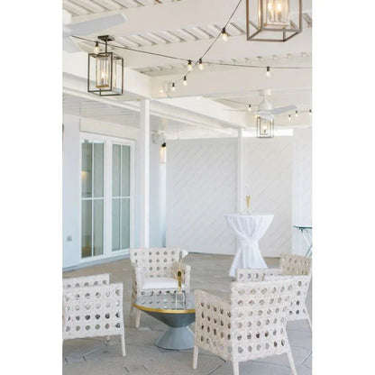 Mandaue Whitewash Rattan Frame Outdoor Bistro Chair-Outdoor Accent Chairs-Wildwood-LOOMLAN