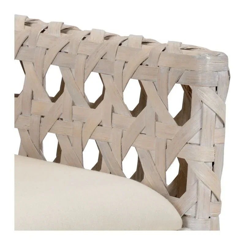 Mandaue Whitewash Rattan Frame Outdoor Bistro Chair-Outdoor Accent Chairs-Wildwood-LOOMLAN