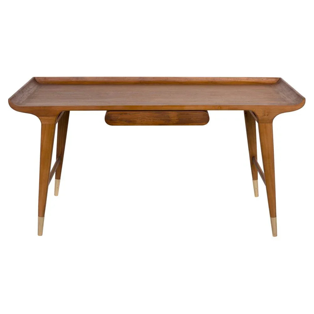 Mandrake Premium Teak Wood Made Desk-Home Office Desks-Noir-LOOMLAN