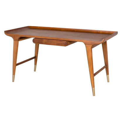 Mandrake Premium Teak Wood Made Desk-Home Office Desks-Noir-LOOMLAN