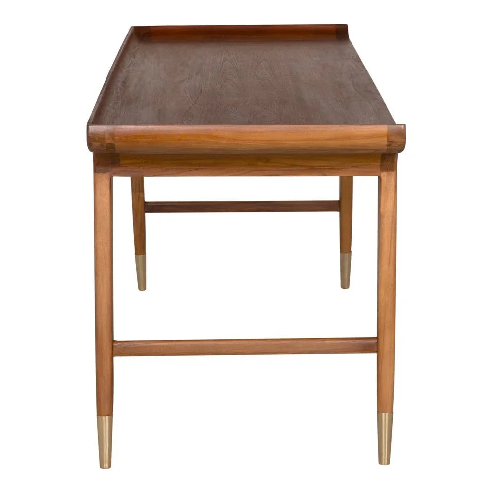 Mandrake Premium Teak Wood Made Desk-Home Office Desks-Noir-LOOMLAN