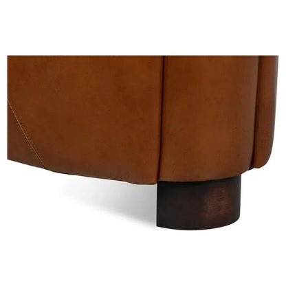 Mandy Arm Chair Retro Style Leather Club Chair - LOOMLAN - Sarreid - Club Chairs