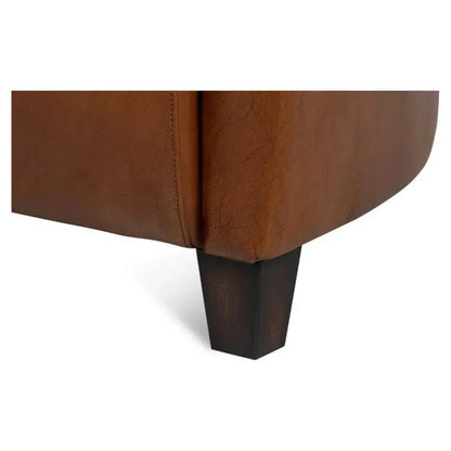 Mandy Arm Chair Retro Style Leather Club Chair - LOOMLAN - Sarreid - Club Chairs