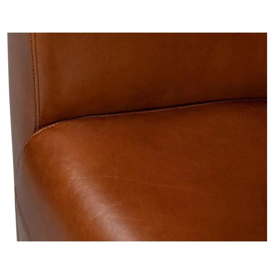 Mandy Arm Chair Retro Style Leather Club Chair - LOOMLAN - Sarreid - Club Chairs