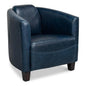 Mandy Wood and Leather Blue Arm Chair - LOOMLAN - Sarreid - Club Chairs