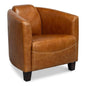 Mandy Wood and Leather Brown Arm Chair - LOOMLAN - Sarreid - Club Chairs