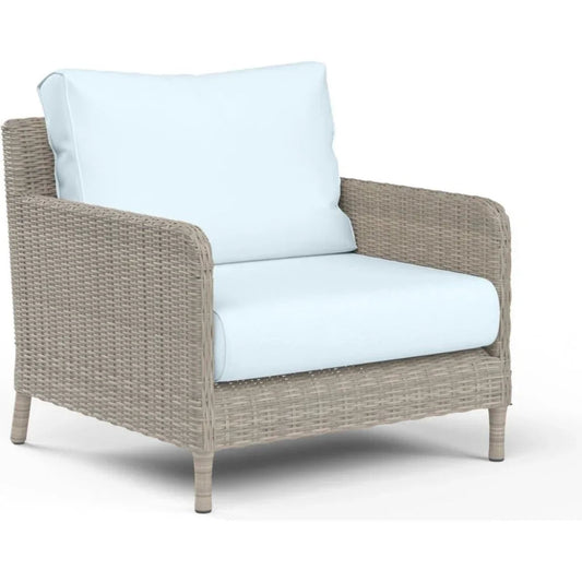 Manhattan Sunbrella Outdoor Club Chair-Outdoor Accent Chairs-Sunset West-Canvas Skyline-LOOMLAN