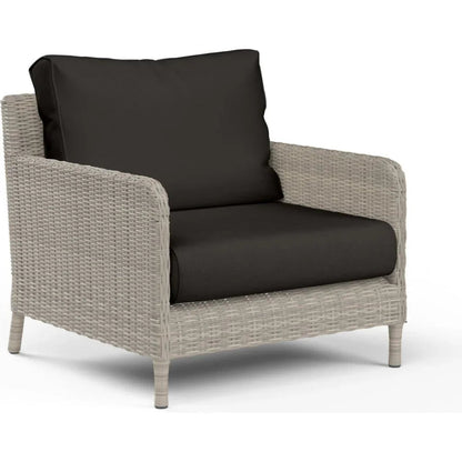 Manhattan Sunbrella Outdoor Club Chair-Outdoor Accent Chairs-Sunset West-Spectrum Carbon-LOOMLAN