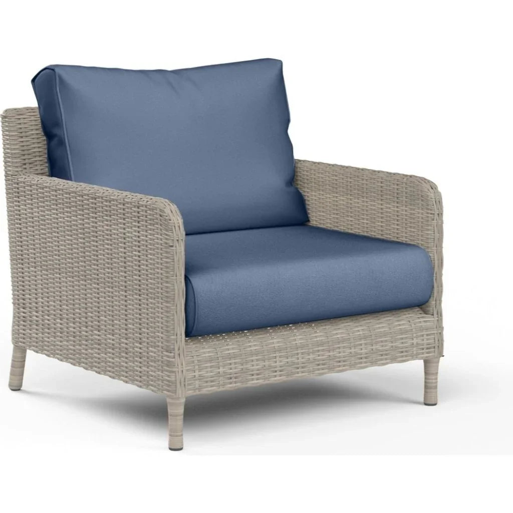 Manhattan Sunbrella Outdoor Club Chair-Outdoor Accent Chairs-Sunset West-Spectrum Indigo-LOOMLAN
