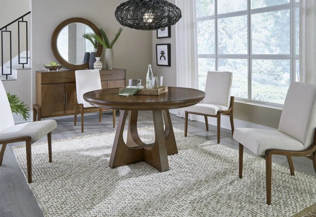 Manhattan Wooden Round Dining Table-Dining Tables-Palmetto Home-LOOMLAN