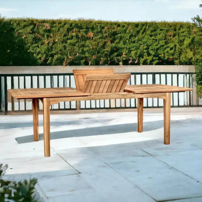 Manorhouse Rectangular Extandable Outdoor Dining Table-Outdoor Dining Tables-HiTeak-LOOMLAN
