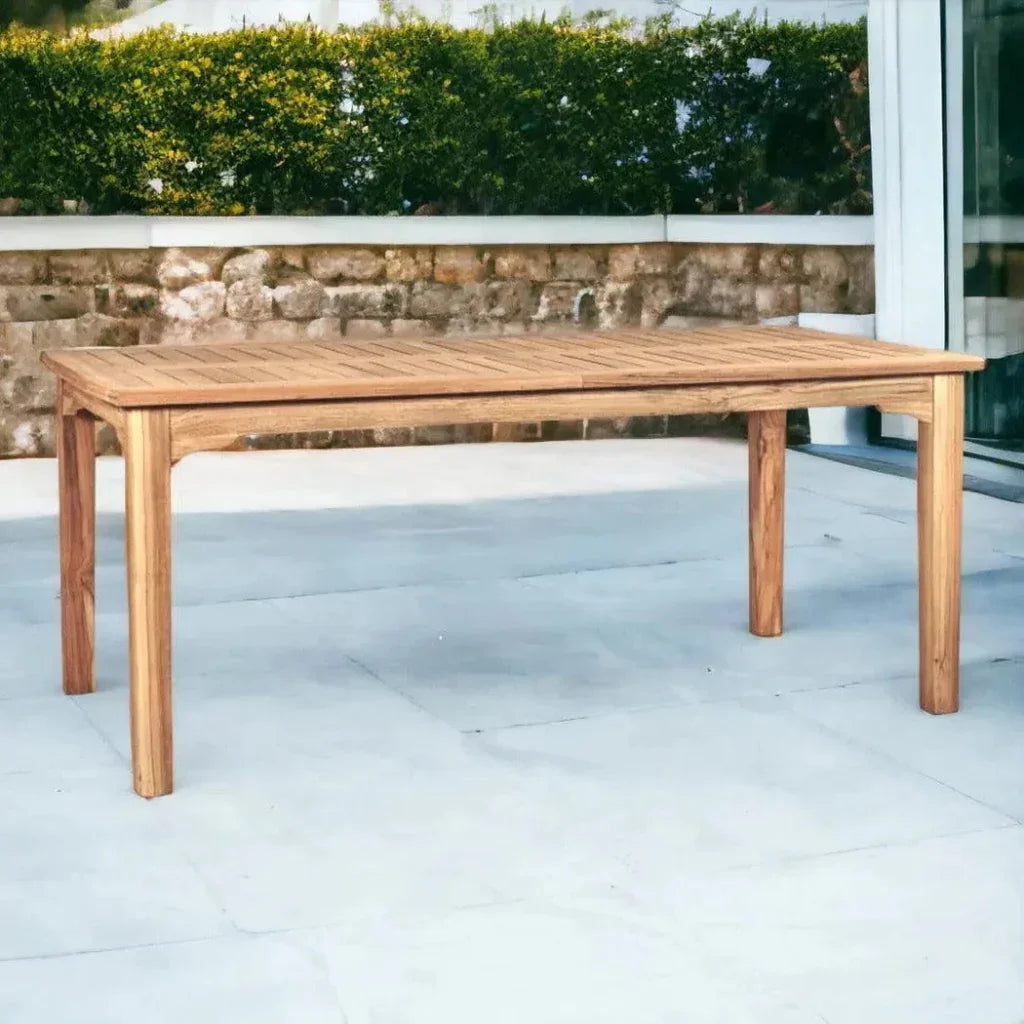 Manorhouse Rectangular Extandable Outdoor Dining Table-Outdoor Dining Tables-HiTeak-LOOMLAN