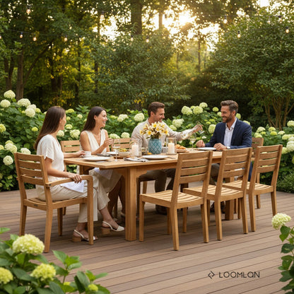 Manorhouse Teak Patio Family Dining Set 9PC