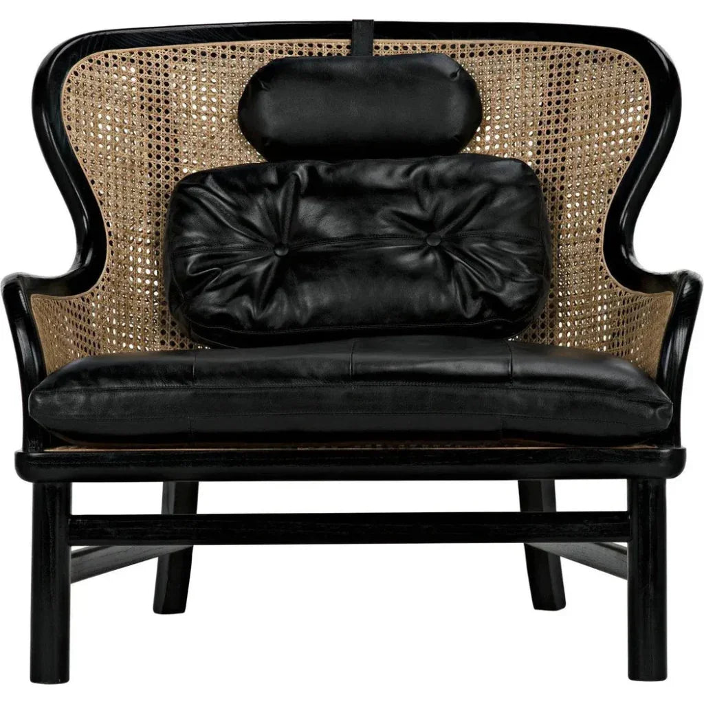 Marabu Chair, Charcoal Black with Leather - LOOMLAN - Noir - Accent Chairs