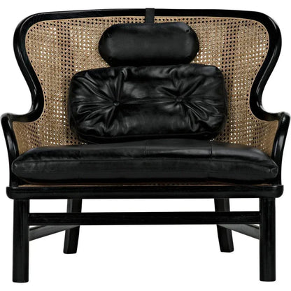 Marabu Chair, Charcoal Black with Leather - LOOMLAN - Noir - Accent Chairs
