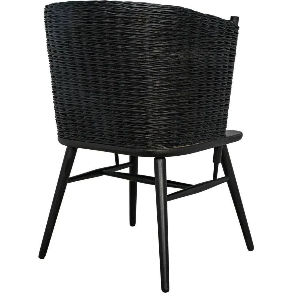 Marabu Chair, Charcoal Black with Leather - LOOMLAN - Noir - Accent Chairs