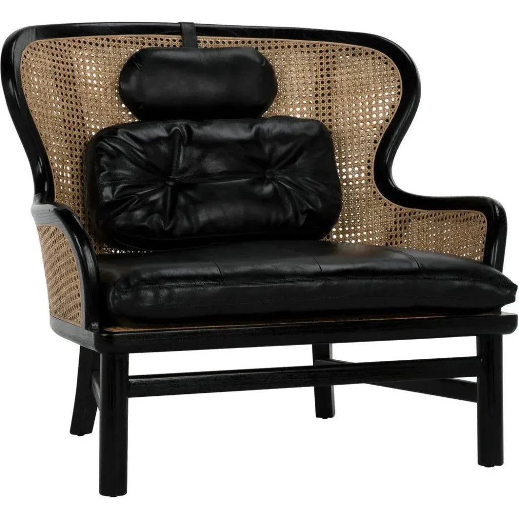 Marabu Chair, Charcoal Black with Leather - LOOMLAN - Noir - Accent Chairs