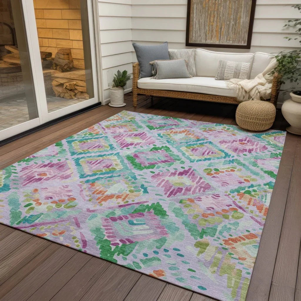 Marave Purple Washable Indoor - Outdoor Rug - LOOMLAN - LOOMLAN Rugs - Outdoor Rugs