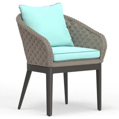 Marbella Sunbrella Outdoor Dining Chair 2PC-Outdoor Dining Chairs-Sunset West-Dupione Celeste-LOOMLAN