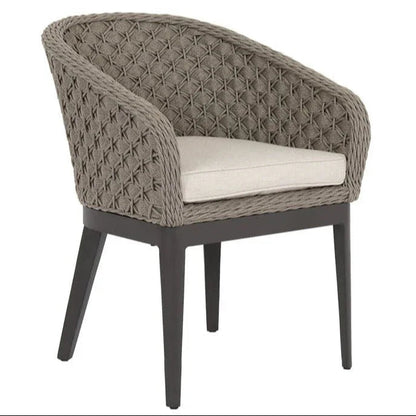 Marbella Sunbrella Outdoor Dining Chair 2PC-Outdoor Dining Chairs-Sunset West-Echo Ash-LOOMLAN