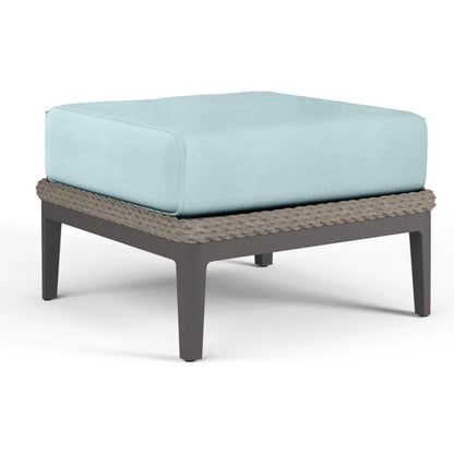 Marbella Sunbrella Outdoor Ottoman-Outdoor Ottomans-Sunset West-Dupione Celeste-LOOMLAN