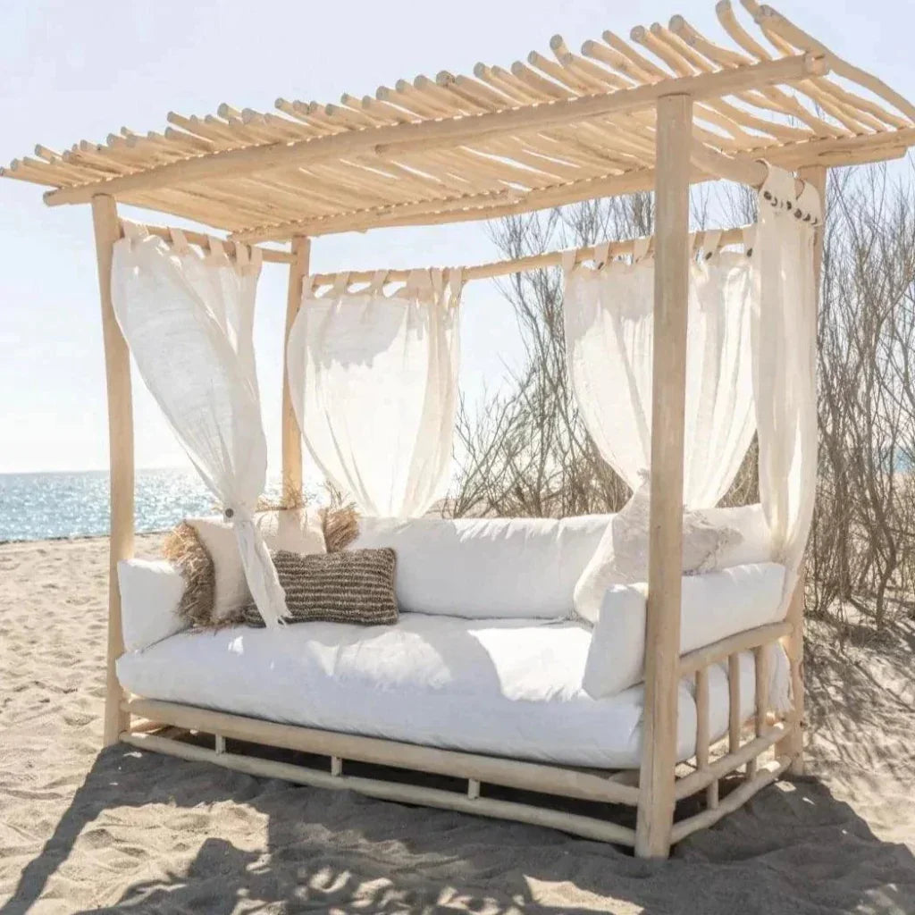 Marbella Teak Wooden Outdoor Daybed-Outdoor Daybeds-Artesia-LOOMLAN