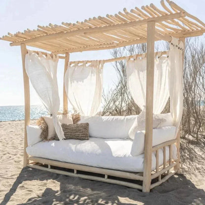 Marbella Teak Wooden Outdoor Daybed-Outdoor Daybeds-Artesia-LOOMLAN