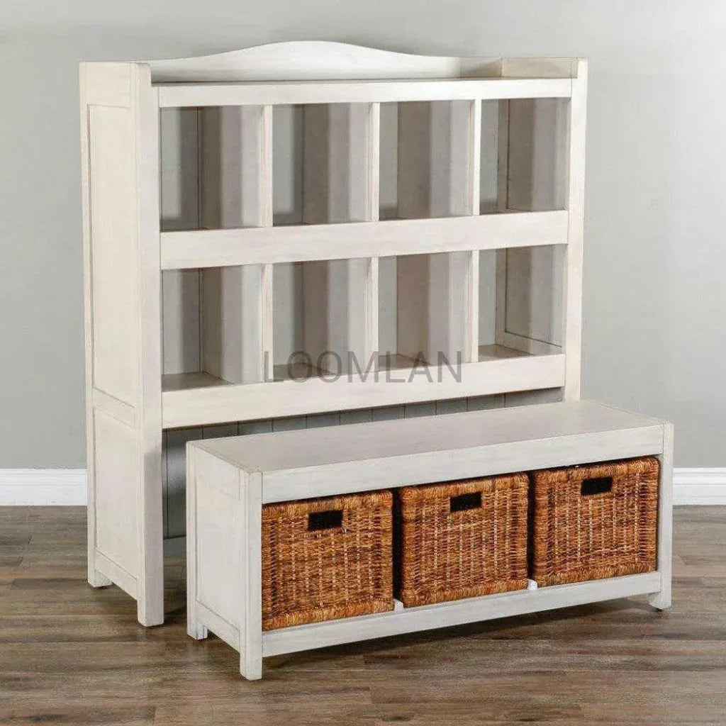 Marble White Storage Entryway Cabbies - LOOMLAN - Sunny D - Bookcases