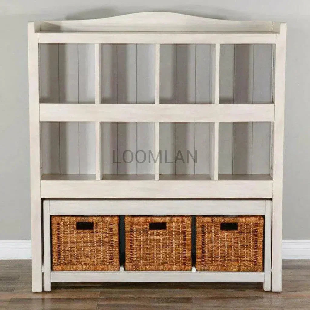Marble White Storage Entryway Cabbies - LOOMLAN - Sunny D - Bookcases