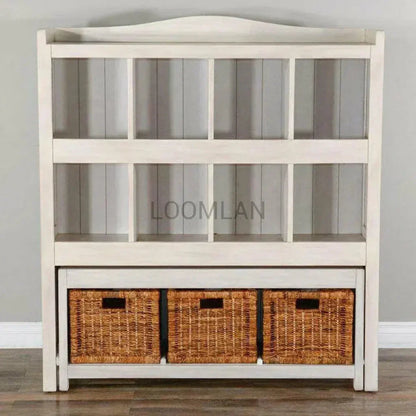 Marble White Storage Entryway Cabbies - LOOMLAN - Sunny D - Bookcases