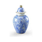 Marbleized Covered White Glazed Porcelain Urn - LOOMLAN - Chelsea House - Vases & Jars