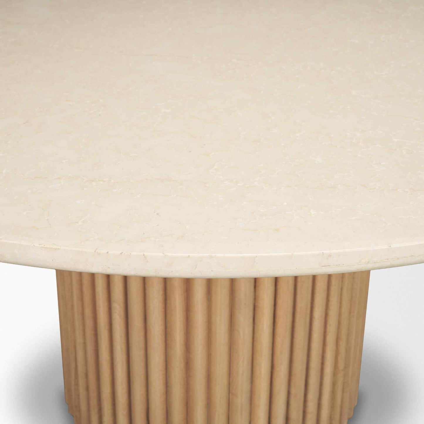 Marbrello Botticino Marble Top Round Dining Table