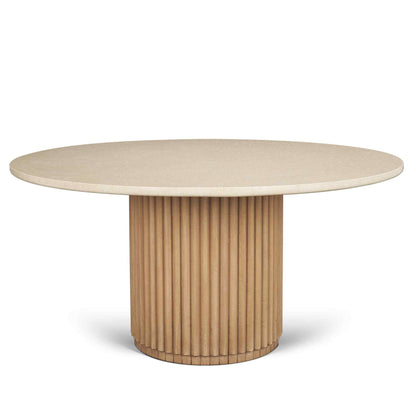 Marbrello Botticino Marble Top Round Dining Table