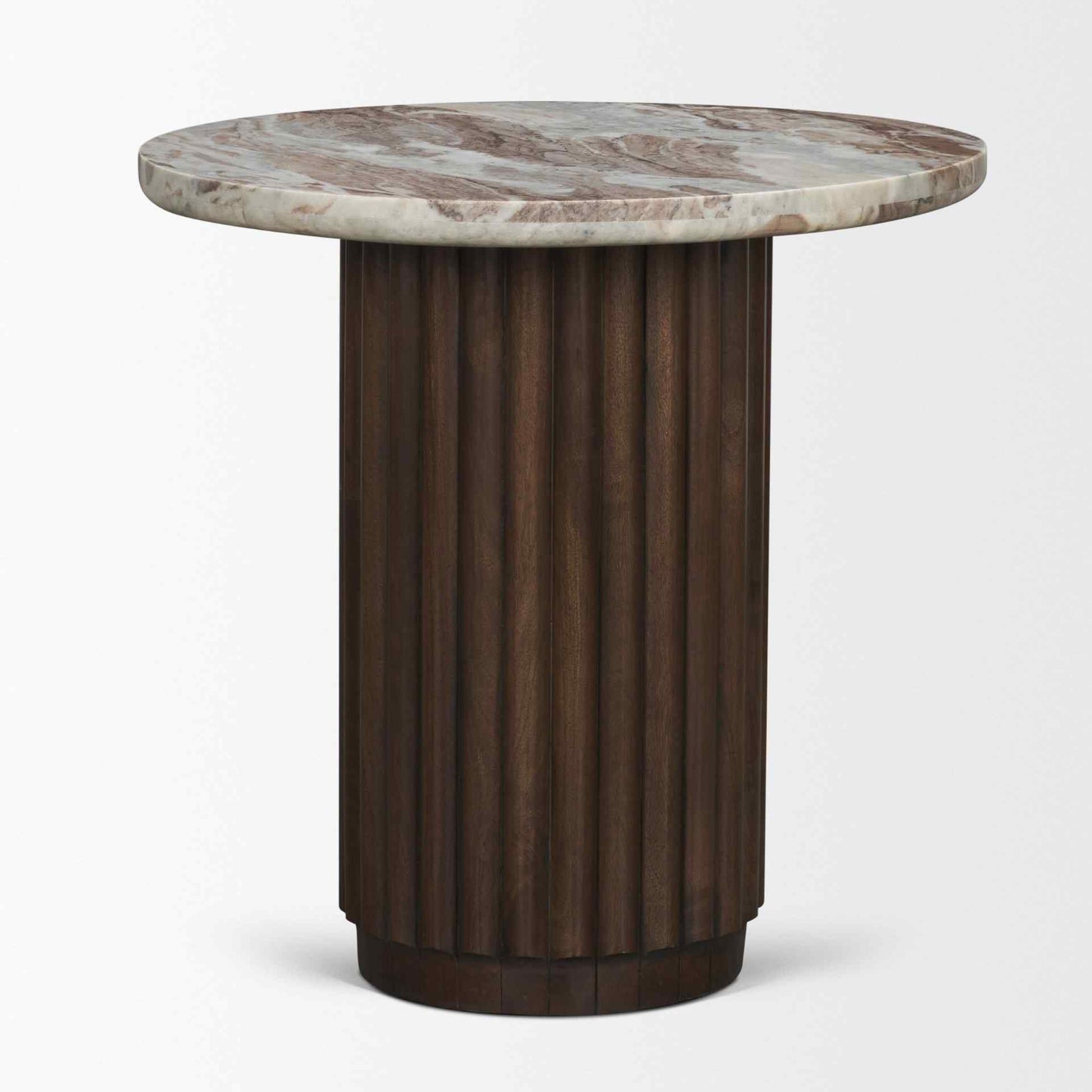 Marbrello Pink Marble Top Round Side Table