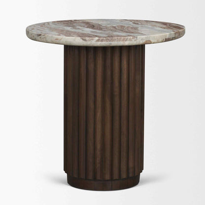 Marbrello Pink Marble Top Round Side Table