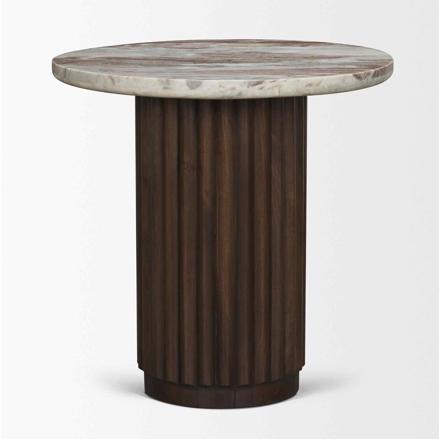 Marbrello Pink Marble Top Round Side Table