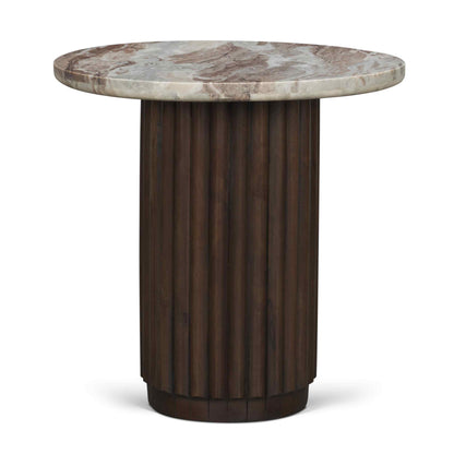 Marbrello Pink Marble Top Round Side Table
