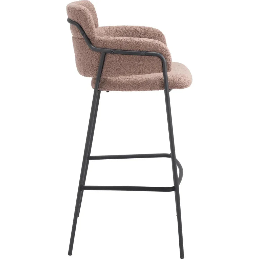 Marcel Barstool (Set of 2) Brown - LOOMLAN - Zuo Modern - Bar Stools