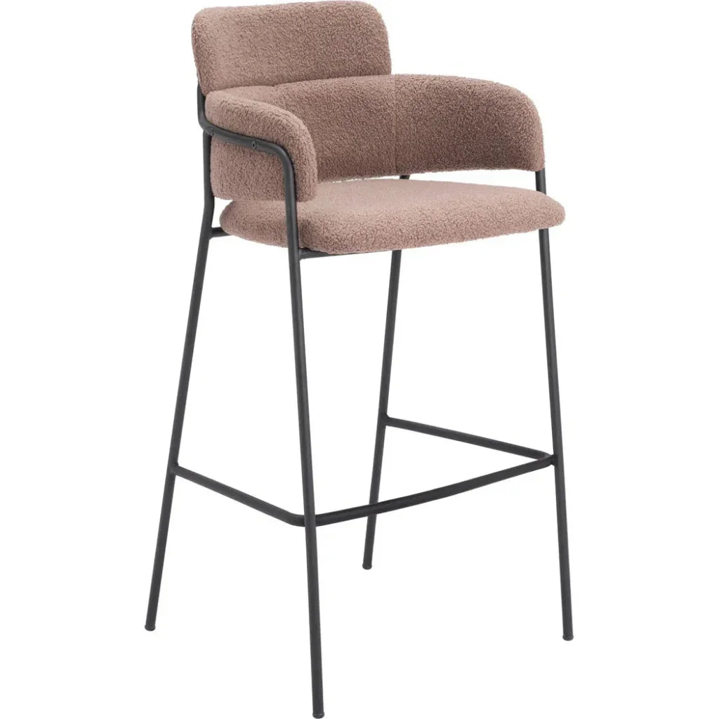Marcel Barstool (Set of 2) Brown - LOOMLAN - Zuo Modern - Bar Stools