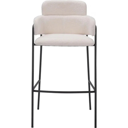 Marcel Barstool (Set of 2) Cream - LOOMLAN - Zuo Modern - Bar Stools