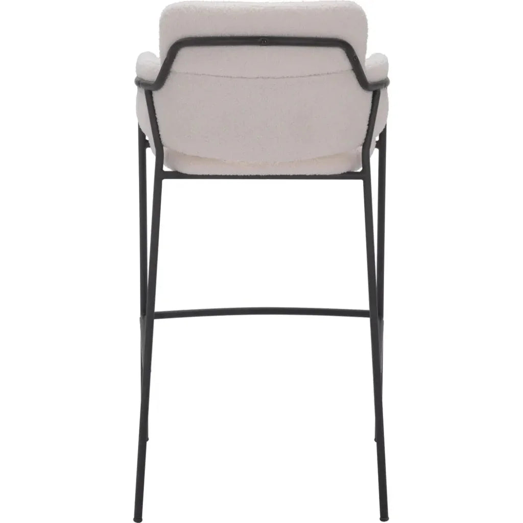 Marcel Barstool (Set of 2) Cream - LOOMLAN - Zuo Modern - Bar Stools