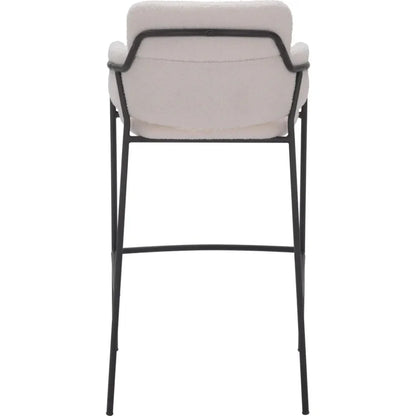 Marcel Barstool (Set of 2) Cream - LOOMLAN - Zuo Modern - Bar Stools