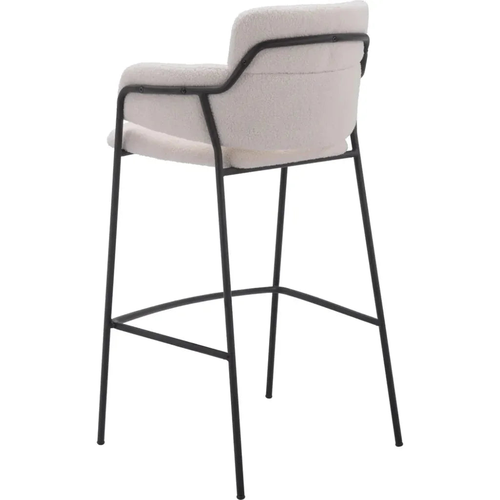Marcel Barstool (Set of 2) Cream - LOOMLAN - Zuo Modern - Bar Stools