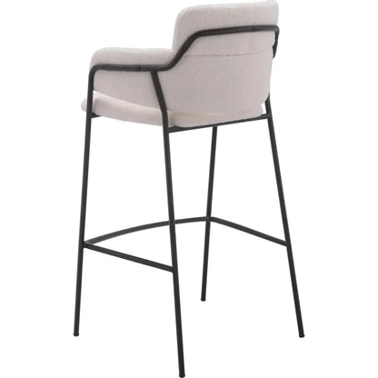 Marcel Barstool (Set of 2) Cream - LOOMLAN - Zuo Modern - Bar Stools