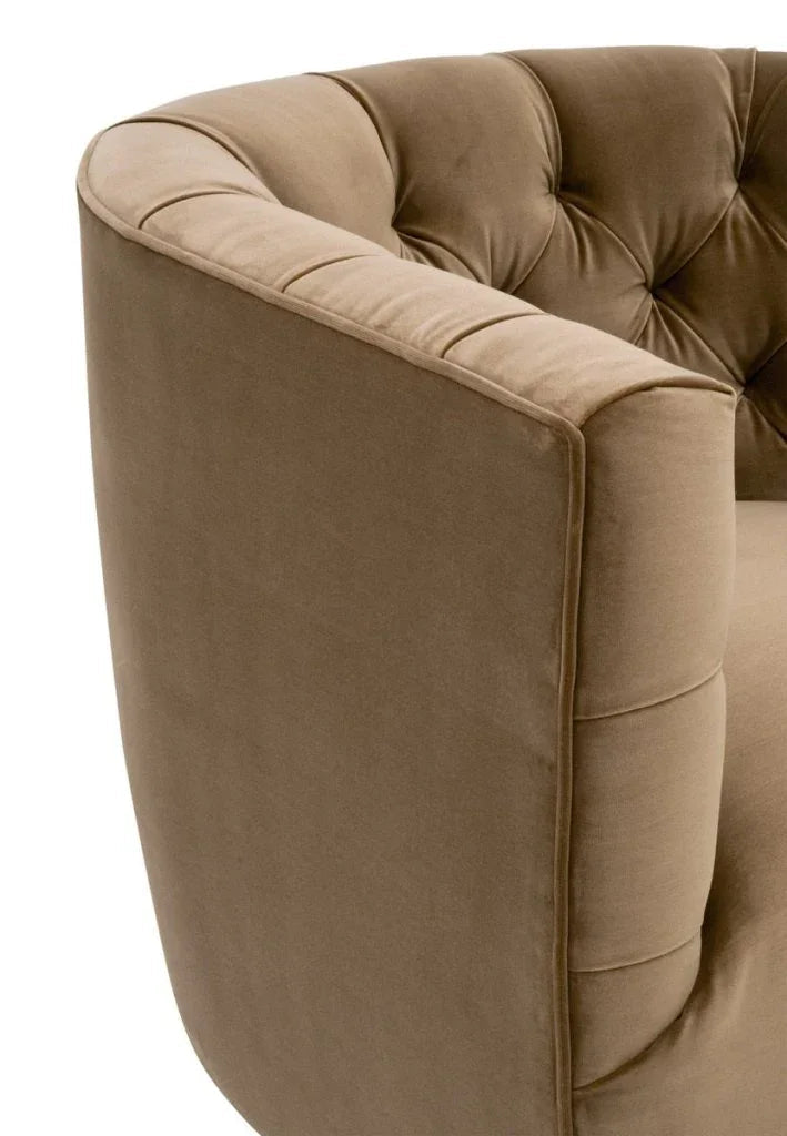 Marcel Cotton Swivel Club Chair - LOOMLAN - Essentials For Living - Club Chairs
