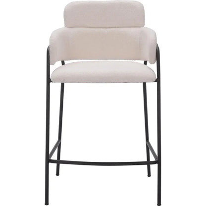Marcel Counter Stool (Set of 2) Cream - LOOMLAN - Zuo Modern - Counter Stools