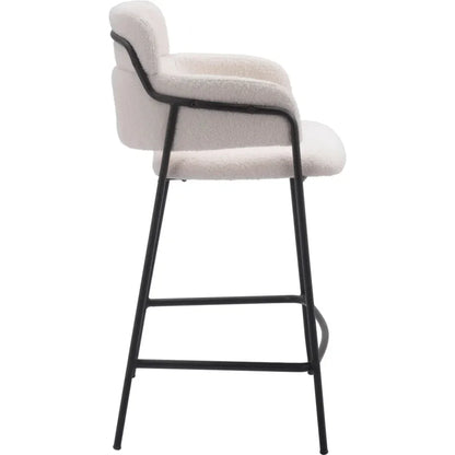 Marcel Counter Stool (Set of 2) Cream - LOOMLAN - Zuo Modern - Counter Stools