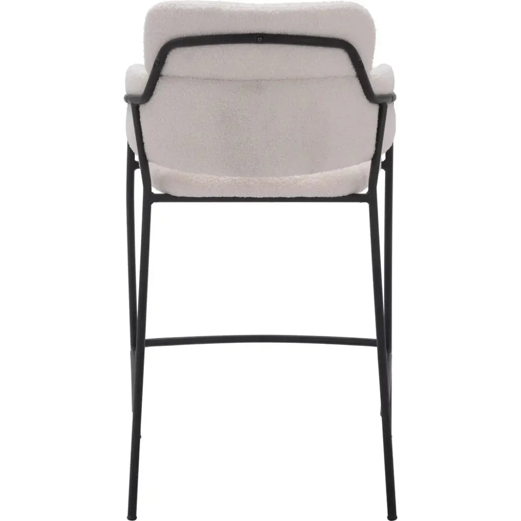 Marcel Counter Stool (Set of 2) Cream - LOOMLAN - Zuo Modern - Counter Stools